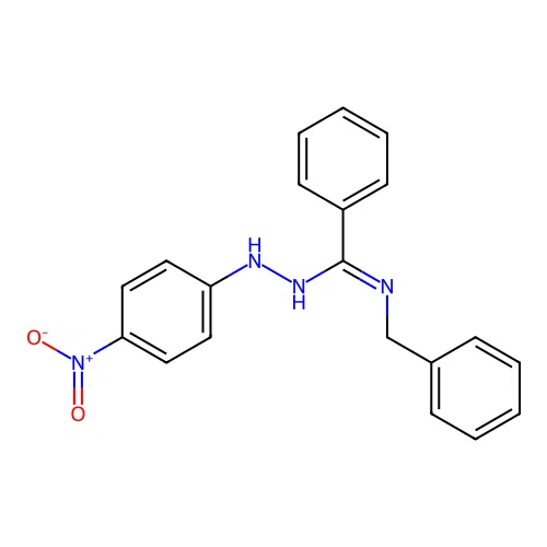 N'-benzyl-N-(4-nitroanilino)benzenecarboximidamide structure