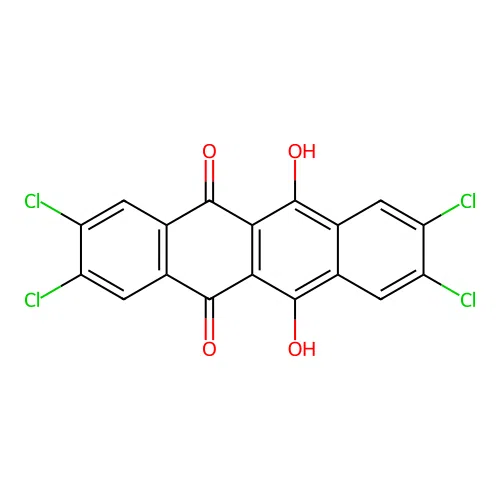 2,3,8,9-Tetrachloro-6,11-dihydroxynaphthacene-5,12-dione structure