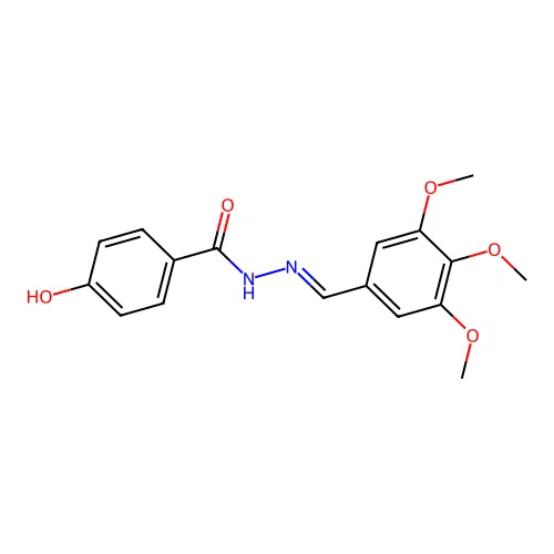 4-hydroxy-N'-(3,4,5-trimethoxybenzylidene)benzohydrazide structure