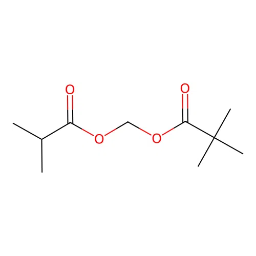 Propanoic acid, 2,2-dimethyl-, (2-methyl-1-oxopropoxy)methyl ester structure
