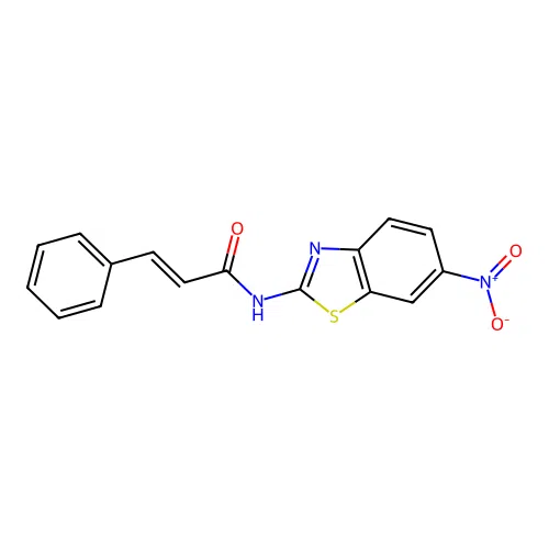 (2E)-N-(6-nitro-1,3-benzothiazol-2-yl)-3-phenylprop-2-enamide structure
