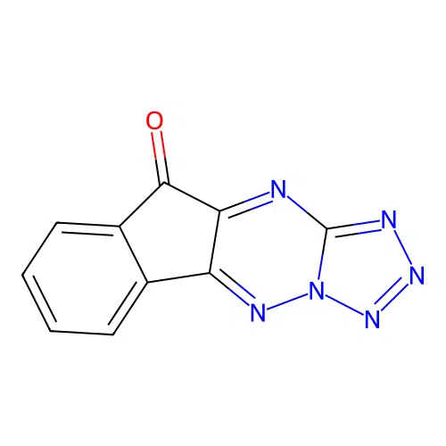 Indeno[2,3-e]1,2,3,4-tetraazolo[1,5-b]1,2,4-triazin-10-one structure