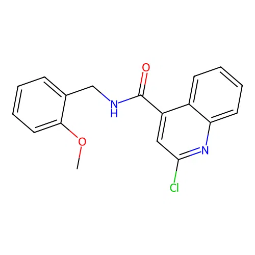 2-chloro-N-[(2-methoxyphenyl)methyl]quinoline-4-carboxamide structure