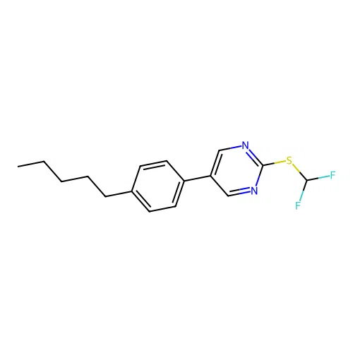2-[(Difluoromethyl)sulfanyl]-5-(4-pentylphenyl)pyrimidine structure