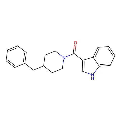 (4-benzylpiperidin-1-yl)(1H-indol-3-yl)methanone structure
