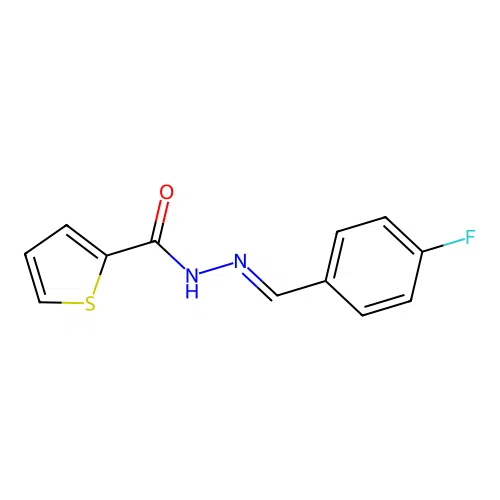 N'-(4-fluorobenzylidene)-2-thiophenecarbohydrazide structure