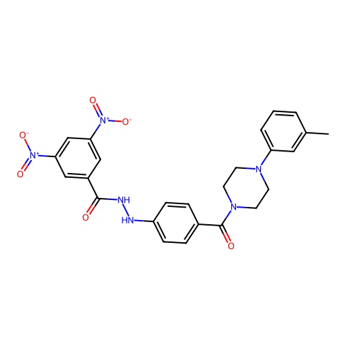 3,5-Dinitrobenzoic acid 2-(4-((4-(3-methylphenyl)-1-piperazinyl)carbonyl)phenyl)hydrazide structure