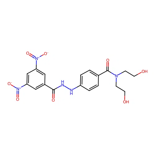 3,5-Dinitrobenzoic acid 2-(4-((bis(2-hydroxyethyl)amino)carbonyl)phenyl)hydrazide structure