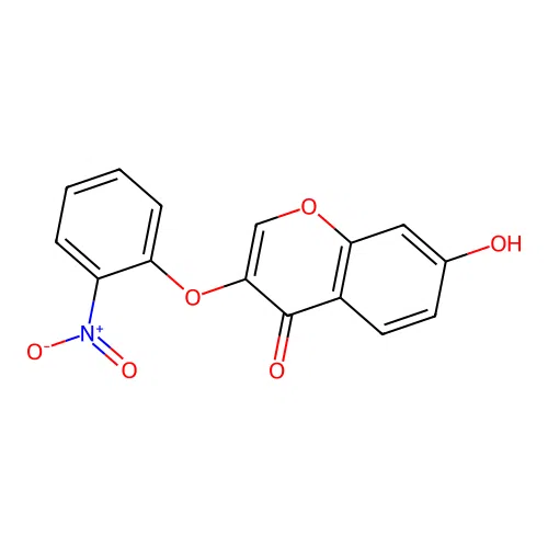 4H-1-Benzopyran-4-one, 7-hydroxy-3-(2-nitrophenoxy)- structure
