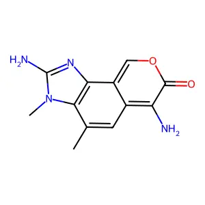 2,6-Diamino-3,4-dimethyl-7-oxopyrano(4,3-g)benzimidazole structure