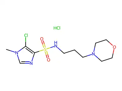 1H-Imidazole-4-sulfonamide, 5-chloro-1-methyl-N-(3-(4-morpholinyl)propyl)-, monohydrochloride structure