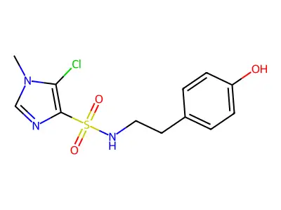 1H-Imidazole-4-sulfonamide, 5-chloro-N-(2-(4-hydroxyphenyl)ethyl)-1-methyl- structure