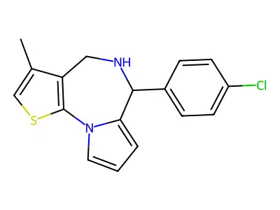 5,6-Dihydro-6-(4-chlorophenyl)-3-methyl-4H-pyrrolo(1,2-a)thieno(3,2-f)(1,4)diazepine structure