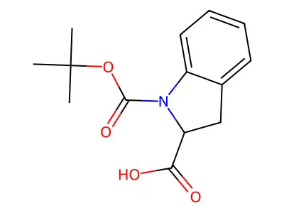 (2S)-1-(tert-Butoxycarbonyl)-2,3-dihydro-1H-indole-2-carboxylic acid structure