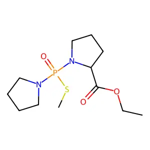 L-Proline, 1-((methylthio)-1-pyrrolidinylphosphinyl)-, ethyl ester, (S)- structure