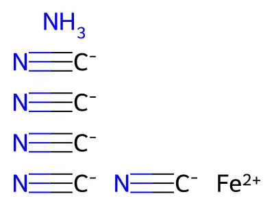 (OC-6-22)-Amminepentakis(cyano-kappaC)ferrate(3-) structure