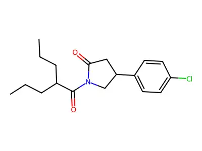2-Pyrrolidinone, 4-(4-chlorophenyl)-1-(1-oxo-2-propylpentyl)- structure