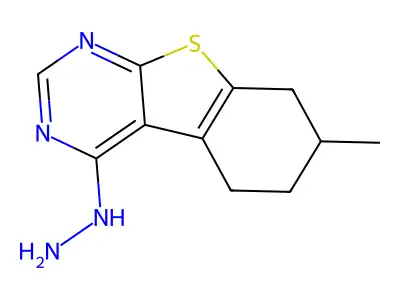 4-Hydrazinyl-7-methyl-5,6,7,8-tetrahydrobenzo[4,5]thieno[2,3-d]pyrimidine structure