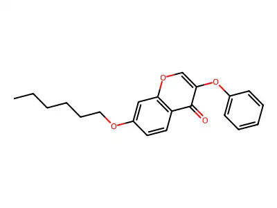 4H-1-Benzopyran-4-one, 7-(hexyloxy)-3-phenoxy- structure