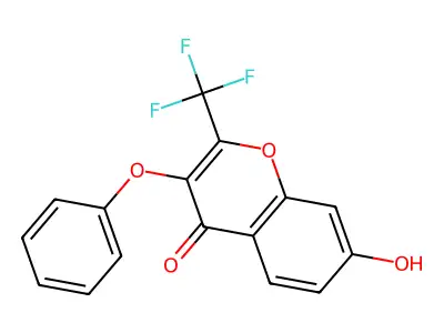 4H-1-Benzopyran-4-one, 7-hydroxy-3-phenoxy-2-(trifluoromethyl)- structure