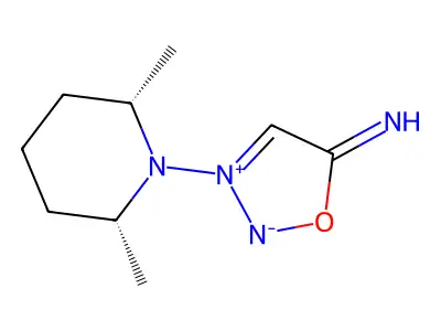 [3-[(2S,6R)-2,6-dimethylpiperidin-1-yl]-4H-oxadiazol-3-ium-5-ylidene]azanide structure