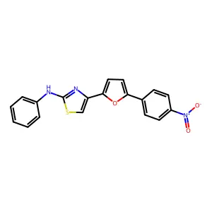 4-[5-(4-nitrophenyl)furan-2-yl]-N-phenyl-1,3-thiazol-2-amine structure