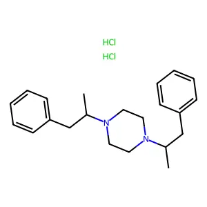 1,4-Bis(1-phenylpropan-2-yl)piperazine--hydrogen chloride (1/2) structure
