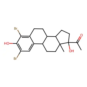 2,4-Dibromo-17-acetylestradiol structure