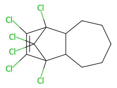 1,9,10,11,12,12-Hexachlorotricyclo(7.2.1.02,8)dodec-10-ene structure