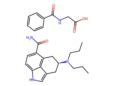n-benzoylglycine- 4-(dipropylamino)-1,3,4,5-tetrahydrobenzo[cd]indole-6-carboxamide(1:1) structure