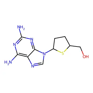 9-(4-Thio-2,3-dideoxy-beta-D-ribofuranosyl)-2,6-diaminopurine structure