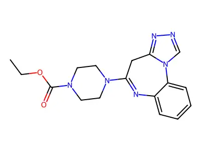 1-Piperazinecarboxylic acid, 4-(4H-(1,2,4)triazolo(4,3-a)(1,5)benzodiazepin-5-yl)-, ethyl ester structure