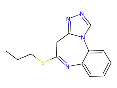 4H-(1,2,4)Triazolo(4,3-a)(1,5)benzodiazepine, 5-(propylthio)- structure