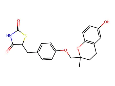 2,4-Thiazolidinedione, 5-((4-((3,4-dihydro-6-hydroxy-2-methyl-2H-1-benzopyran-2-yl)methoxy)phenyl)methyl)- structure