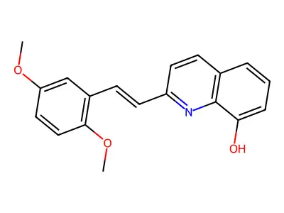 2-[(E)-2-(2,5-dimethoxyphenyl)ethenyl]quinolin-8-ol structure