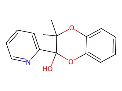 1,4-Benzodioxin-2-ol, 2,3-dihydro-3,3-dimethyl-2-(2-pyridinyl)- structure
