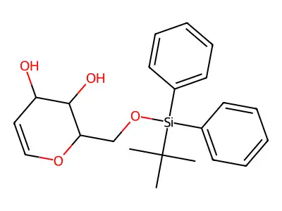 2-[[tert-butyl(diphenyl)silyl]oxymethyl]-3,4-dihydro-2H-pyran-3,4-diol structure