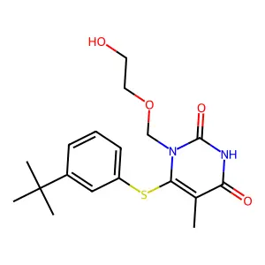 6-((3-tert-Butylphenyl)thio)-1-((2-hydroxyethoxy)methyl)thymine structure