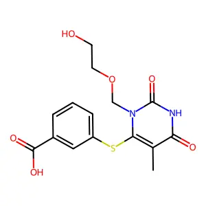 6-((3-Carboxyphenyl)thio)-1-((2-hydroxyethoxy)methyl)thymine structure