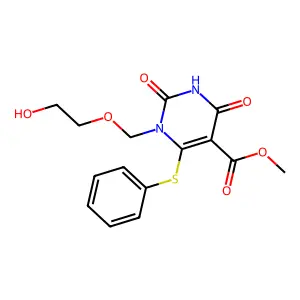 1-((2-Hydroxyethoxy)methyl)-5-(methoxycarbonyl)-6-(phenylthio)uracil structure