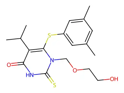 5-Isopropyl-1-((hydroxyethoxy)methyl)-6-(3,5-dimethylphenythio)-2-thiouracil structure