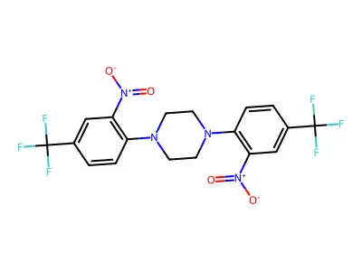 1,4-Bis[2-nitro-4-(trifluoromethyl)phenyl]piperazine structure