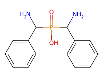 Bis[amino(phenyl)methyl]phosphinic acid structure