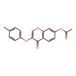 4H-1-Benzopyran-4-one, 7-(acetyloxy)-3-(4-methylphenoxy)- structure