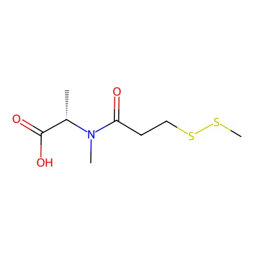 (S)-2-(N-Methyl-3-(Methyldisulfanyl)propanaMido)propanoic acid structure