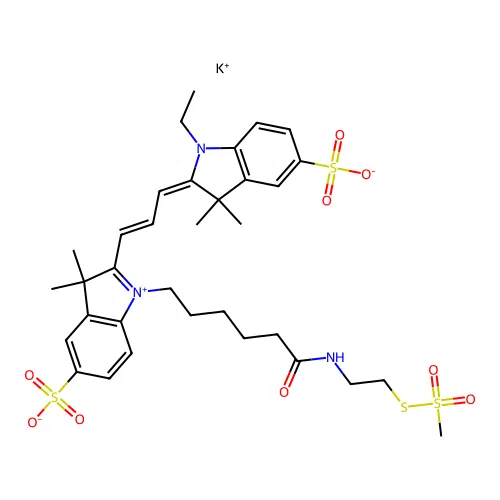 Cyanine 3 Monofunctional MTSEA Dye, Potassium Salt structure