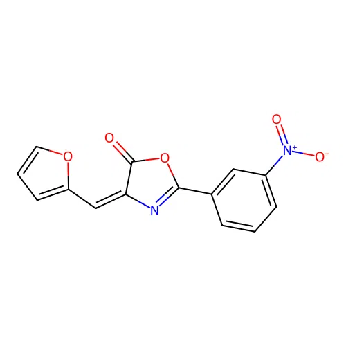 4-(Furan-2-ylmethylidene)-2-(3-nitrophenyl)-1,3-oxazol-5-one structure