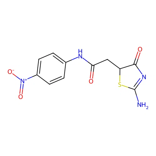 2-(2-amino-4-oxo-1,3-thiazol-5-yl)-N-(4-nitrophenyl)acetamide structure