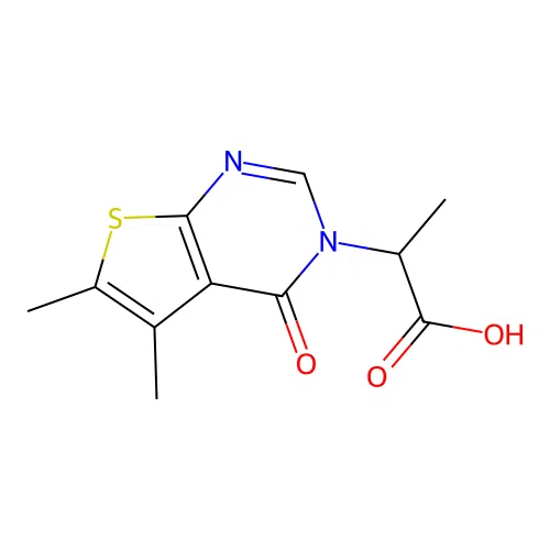 2-(5,6-Dimethyl-4-oxothieno[2,3-d]pyrimidin-3(4H)-yl)propanoic acid structure