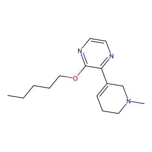 2-(1-Methyl-1,2,5,6-tetrahydro-pyridin-3-yl)-3-pentyloxy-pyrazine structure